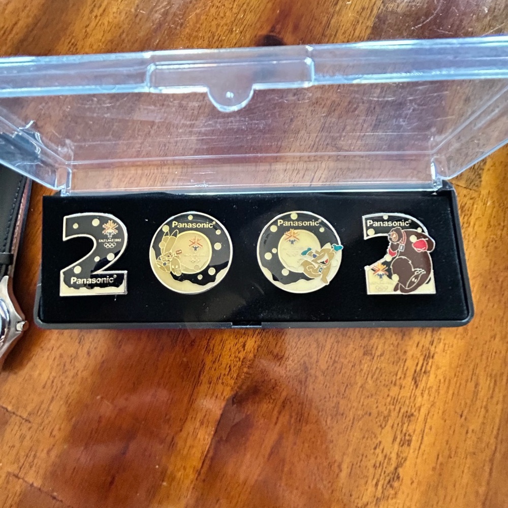 2002 Panasonic Salt Lake City Olympic Pin Set & Watch
